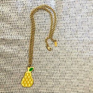 FOXY  Necklace Yellow Pear with Gold Tone Chain